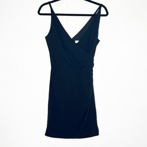 Dress the Population Faux Wrap Dress - Little Black Dress